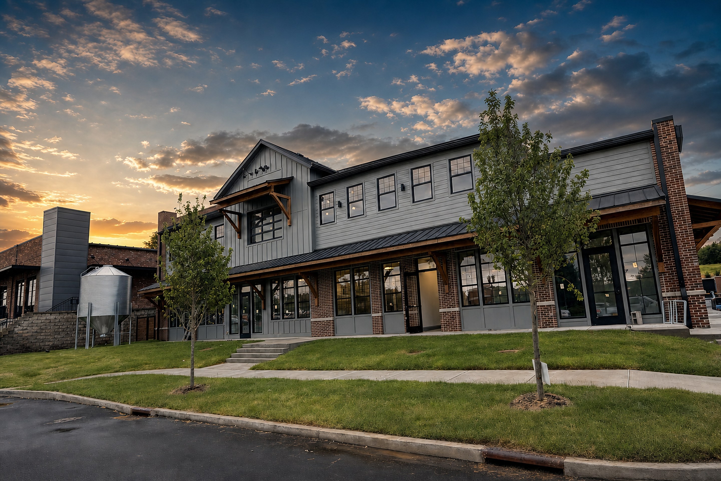 Wayland Autonomy's offices at dusk.